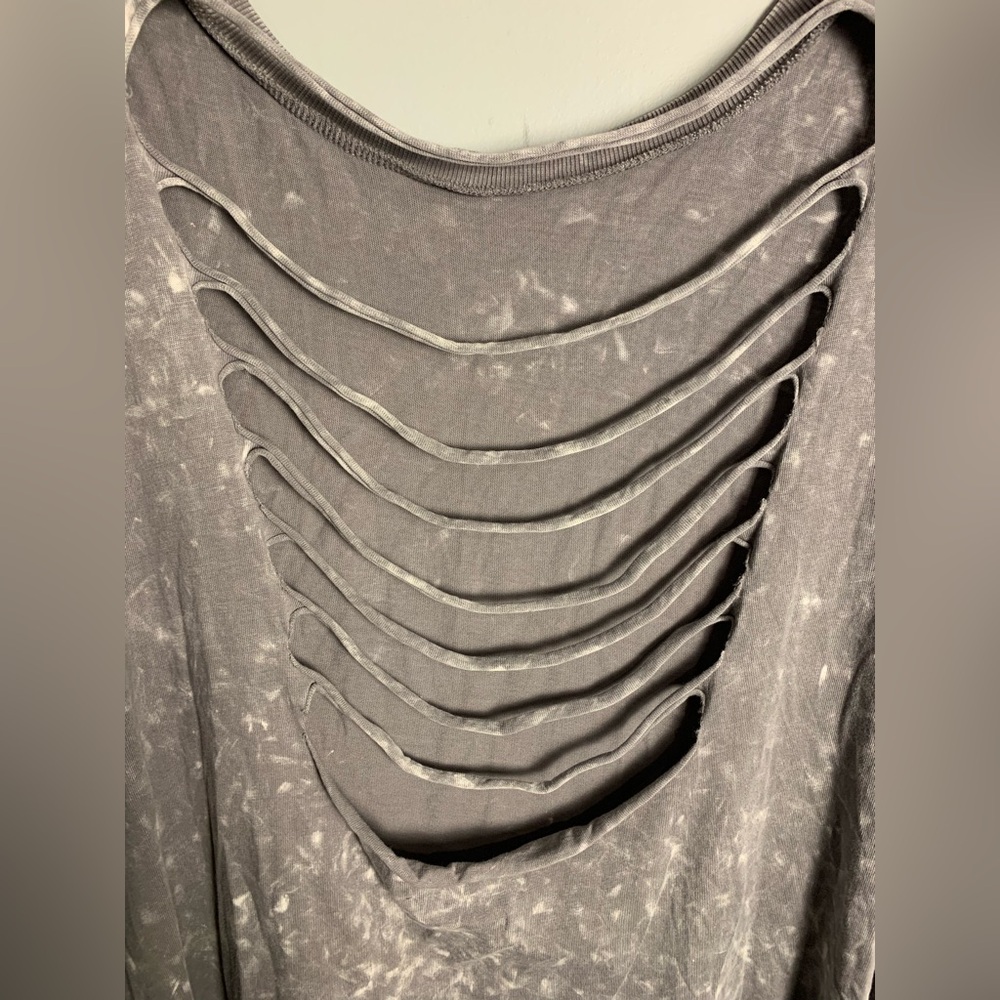 Torrid LoveSick Slashed Back Dress - Cotton Summer Skull Grey Wash - Picture 5 of 12